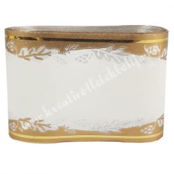 Kegyeleti szalag, fehér-arany, 3 cm, 5 m/tekercs