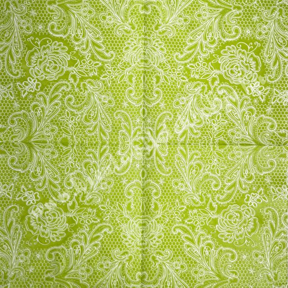 Szalvéta, csipke mintás, zöld, 33x33 cm (50)