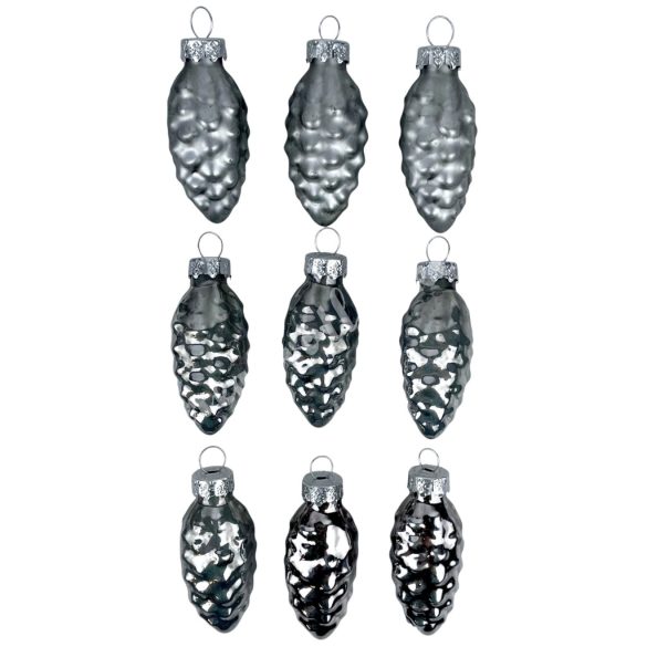 Akasztós üvegtoboz, titánszürke, 2,5x5,5 cm, 9 db/doboz