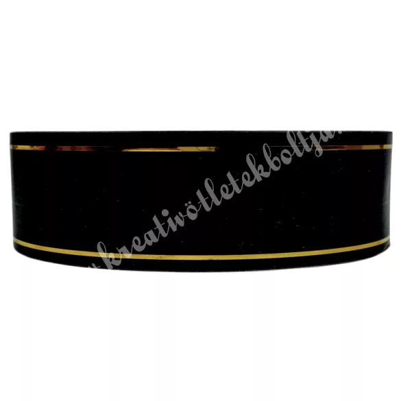 Kegyeleti szalag, fekete-arany, 3 cm, 5 m/tekerecs