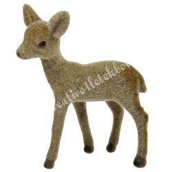 Flokkolt barna őz, álló, 10x15 cm