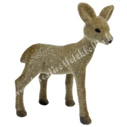 Flokkolt barna őz, álló, 10x15 cm