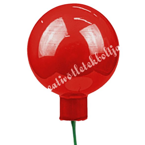 Betűzős üveggömb, piros, fényes, 4 cm