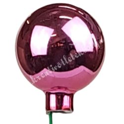 Betűzős üveggömb, világos pink, fényes, 4 cm