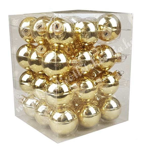 Karácsonyfadísz, gömb, arany, 3 cm, 36 db/doboz