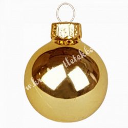 Karácsonyfadísz, üveggömb, opál arany, 4 cm
