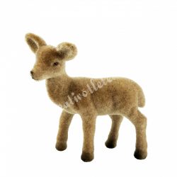 Flokkolt barna őz, álló, 7x9 cm