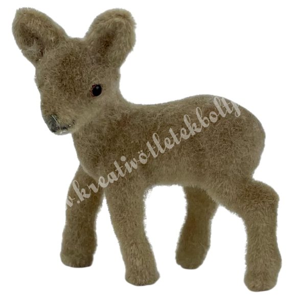 Flokkolt barna őz, 6x7 cm