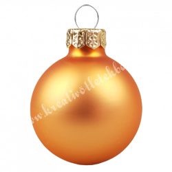 Karácsonyfadísz, üveggömb, mandarin, matt, 3 cm