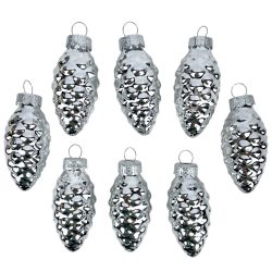 Akasztós üvegtoboz, ezüst, 2,5x5,5 cm, 8 db/doboz