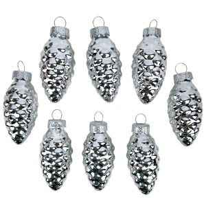 Akasztós üvegtoboz, ezüst, 2,5x5,5 cm, 8 db/doboz