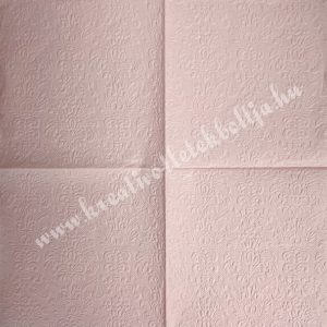 Szalvéta, csipke mintás, rózsaszín, 33x33 cm (18)