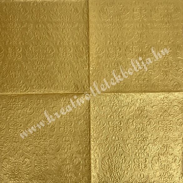 Szalvéta, csipke mintás, gyöngyház arany, 33x33 cm (44)