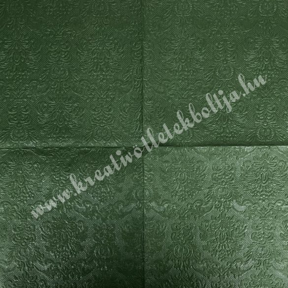 Szalvéta, csipke mintás, sötétzöld, 33x33 cm (27)