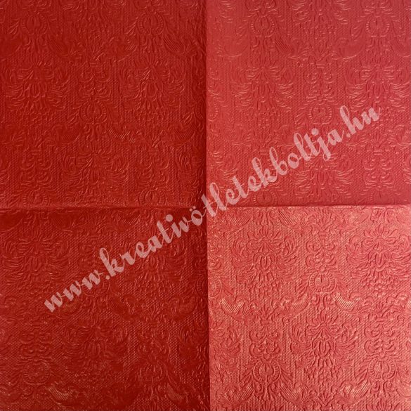 Szalvéta, csipke mintás, piros, 33x33 cm (43)