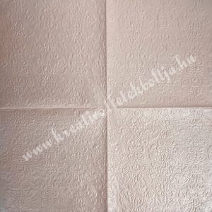 Szalvéta, csipke mintás, gyöngyház rózsaszín, 33x33 cm (8)