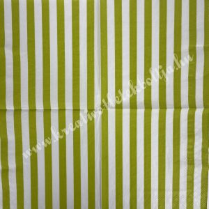 Szalvéta, mintás, zöld-fehér csíkos, 33x33 cm (15) 
