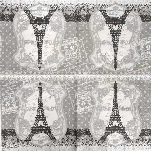 Szalvéta, trendi, Eiffel-torony, 33x33 cm (18)