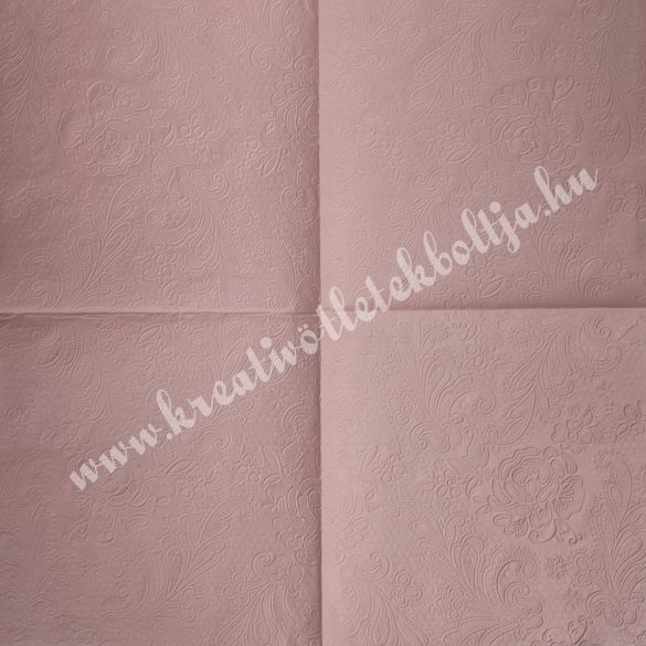 Szalvéta, csipke mintás, rózsaszín, 33x33 cm (32)