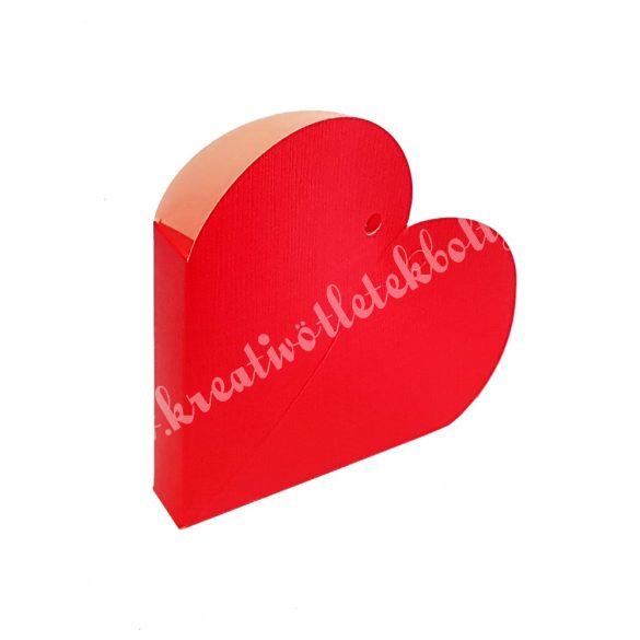 Papírdoboz szív, piros, 13x12 cm