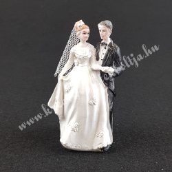 Esküvői pár, kézfogós, 5x9 cm