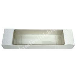 Papírdoboz műanyag belsővel, törtfehér, 13x2 cm