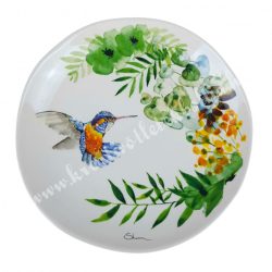 Kerámia lapos tányér, 19 cm, kolibris