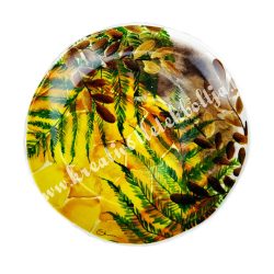 Kerámia lapos tányér, 27 cm, páfrány leveles