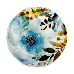 Kerámia lapos tányér, 19 cm, virágos