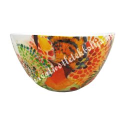 Kerámia müzlis vagy leveses tál, 14 cm, madaras