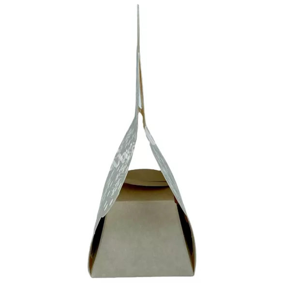 Papírdoboz, virág, bézs, 6x10,5 cm