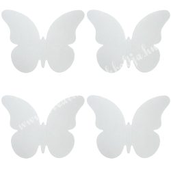 Karton pillangó, fehér, 7,5x6 cm, 4 db/csomag