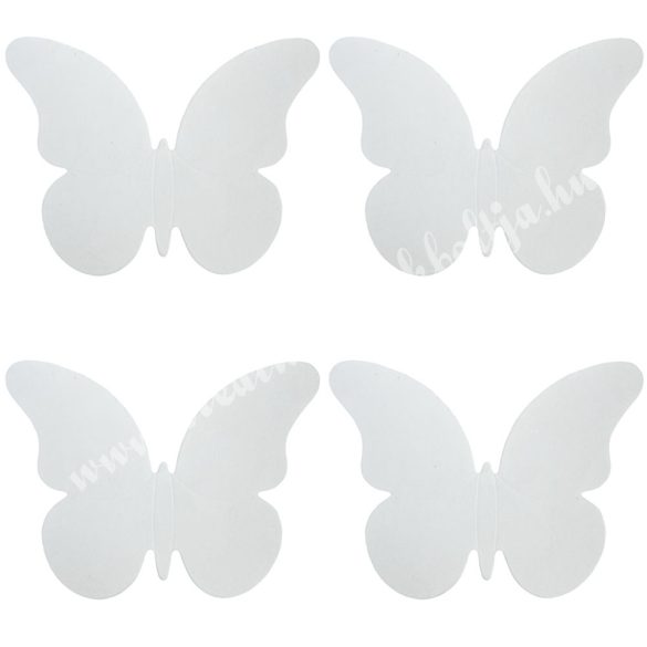 Karton pillangó, fehér, 7,5x6 cm, 4 db/csomag