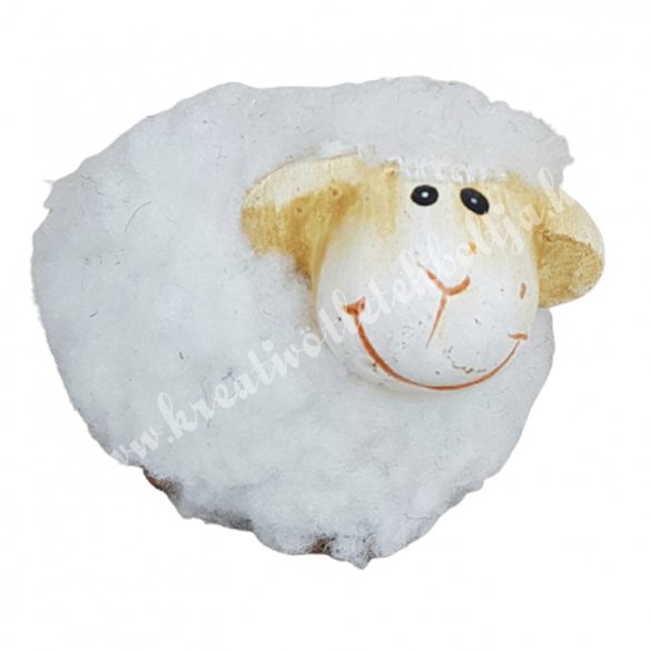 Bolyhos bárány, fehér, 7x5,5 cm
