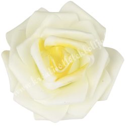 Polifoam rózsa, 6x5 cm, 60. Krém-sárga középpel