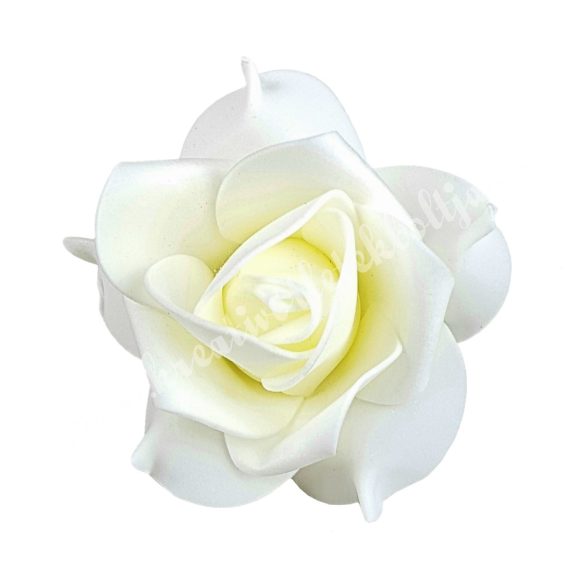 Polifoam rózsa, 6x5 cm, 12. Krémszínű