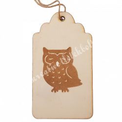 Akasztós dísz, baglyos biléta, 6,6x0,3x12 cm