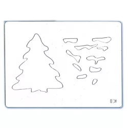 Stencil 155., Karácsonyfa, 14,5x19,5 cm