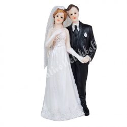 Esküvői pár, kézenfogva, 7x15 cm