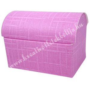 Papírdoboz, kincsesláda, rózsaszín, 10x7,5 cm
