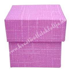 Papírdoboz, rózsaszín, 5,3x5,3 cm