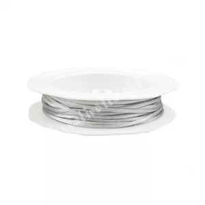 Szatén zsinór, ezüst, 2 mm