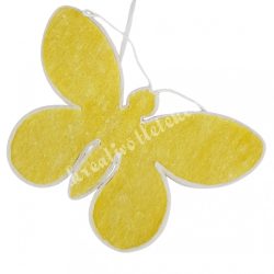 Akasztós textil pillangó, sárga, 40x28 cm