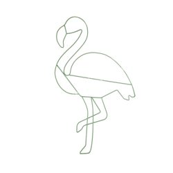 Fém flamingó, zöld, 33x46 cm
