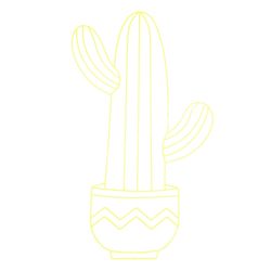 Fém kaktusz, sárga, 38x58,5 cm