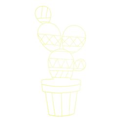 Fém kaktusz, sárga, 28x55 cm