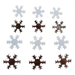Miltonkapocs hópehely, fehér-ezüst, 1,8 cm, 12 db/csomag