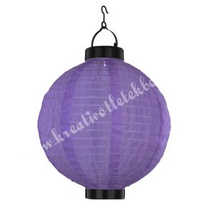 LED-es, organza lampion gömb, lila, 30 cm