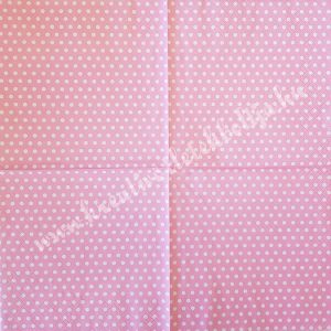 Szalvéta, mintás, pöttyös, rózsaszín, 33x33 cm (2)