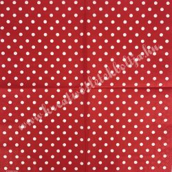 Szalvéta, mintás, pöttyös, piros, 33x33 cm (13)